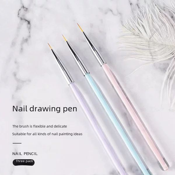 New Japanese Nail Art Aurora Rod Nail Art Stretch Pen 3 Set Pen Color Painting Flower Stretch Hook Flower Nail Pen
