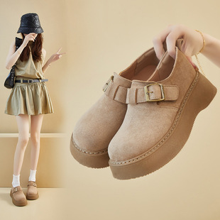 2025 Summer New Birkenneth Shoes Ins Korean Style Female Student Lazy Thick Sole Increased Casual Shoes Street Photoshoot HD8611