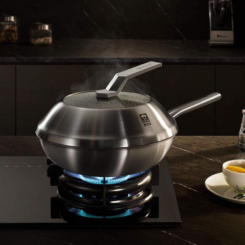 [New Product Launch on April 3Rd] Kambach 5Th Generation True Titanium 0-Coating Frying Pan for Home Use, Non-Stick Stainless Steel Pan