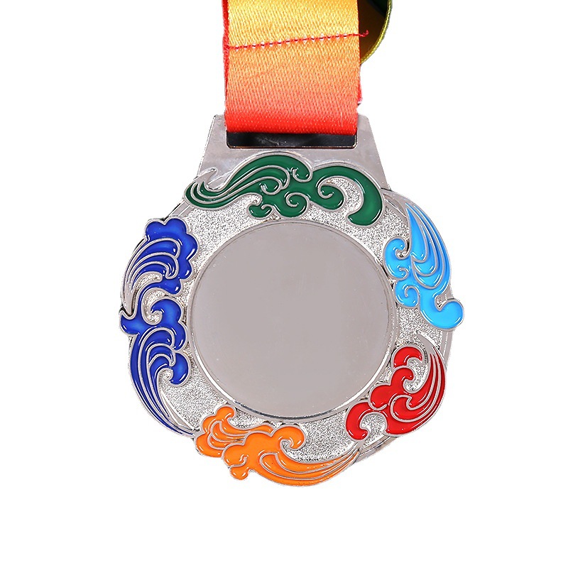 Nueva medalla en blanco al por mayor de aleación de zinc pintura de forma especial medalla en Stock competencia honor oro plata cobre Halter Medalla