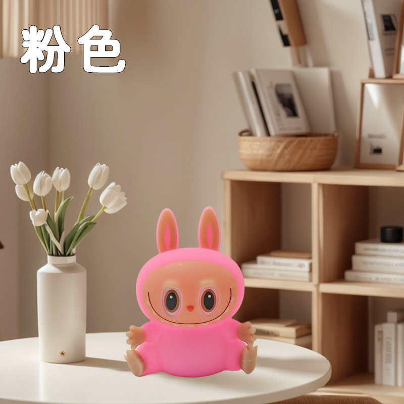 Conejo transfronterizo lámpara de noche lámpara de dormitorio cabeza de cama para dormir atmósfera de regalo de cumpleaños para niñas compañeras de dormir lámpara de palmadilla