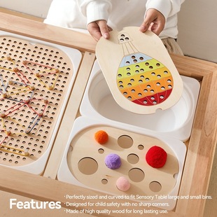 Amazon Shopee Cross-Border Popular Kidsren's Matching Color and Shape Perception Wooden Table Toy Set