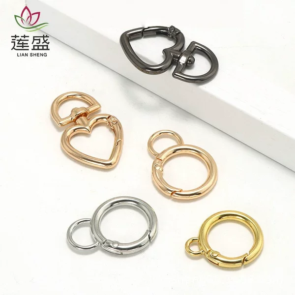 Bag ring key ring ring bag accessories open metal round ring spring buckle 2024 exquisite