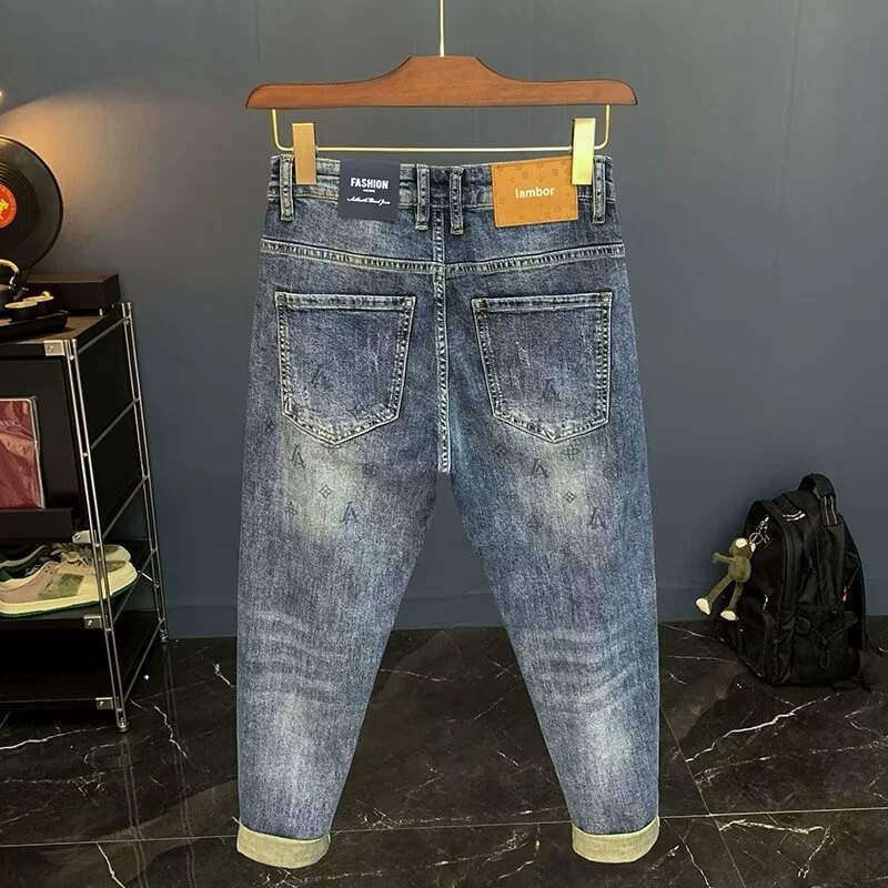 Elite wear-resistant summer jeans, thin elastic trousers