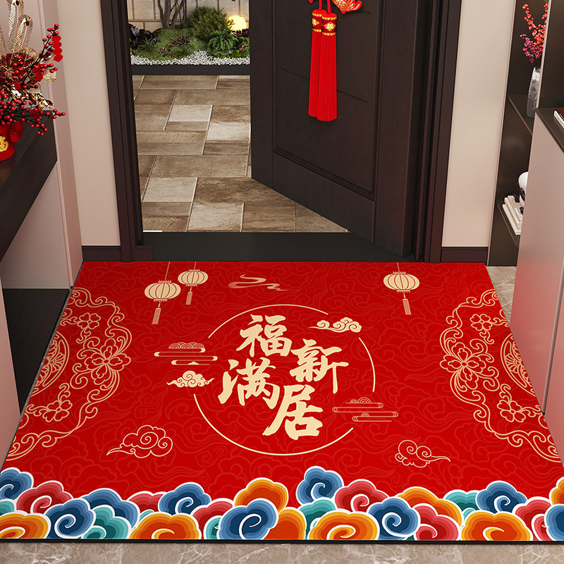 入户门地垫软硅藻泥地垫耐磨耐脏易打理防滑垫家用可裁剪中式脚垫|undefined