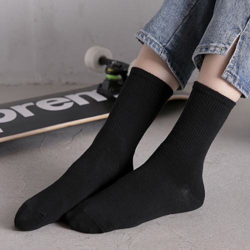 Socks for women spring and summer new Japanese candy color pile socks for women ins trendy JK solid color cotton colored mid-tube socks