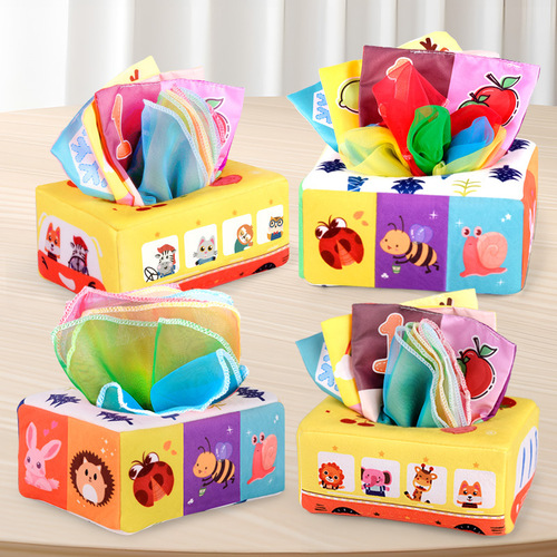 Cross-border Amazon radish pulling toy can chew baby pulling paper children early education infant plush toy pet