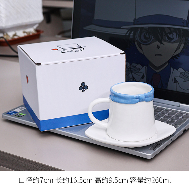 Anime One Piece Luffy Sombrero de paja Taza de café de cerámica Juego de tazas y platos de café creativo
