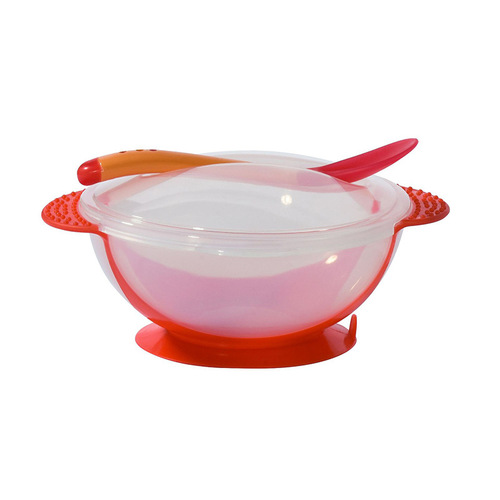 LVSU Baby Feeding Bowl Set: Non-Slip, Drop-Resistant Infant Bowls with Temperature-Sensing Spoons—Perfect for Toddler Training