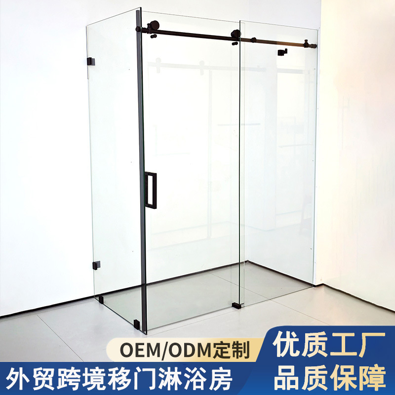 L-Shaped Corner Frameless Sliding Door Shower Room Explosion-Proof Tempered Glass Partition Bathroom Factory Wholesale L-Shaped Corner Frameless Sliding Door Shower Room Explosion-Proof Tempered Glass Partition Bathroom Factory Wholesale