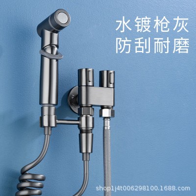 Copper Mini Toilet Companion Spray Gun Pressure Sprayer Three-Way Angle Valve Sanitary Washbasin Bathroom Faucet