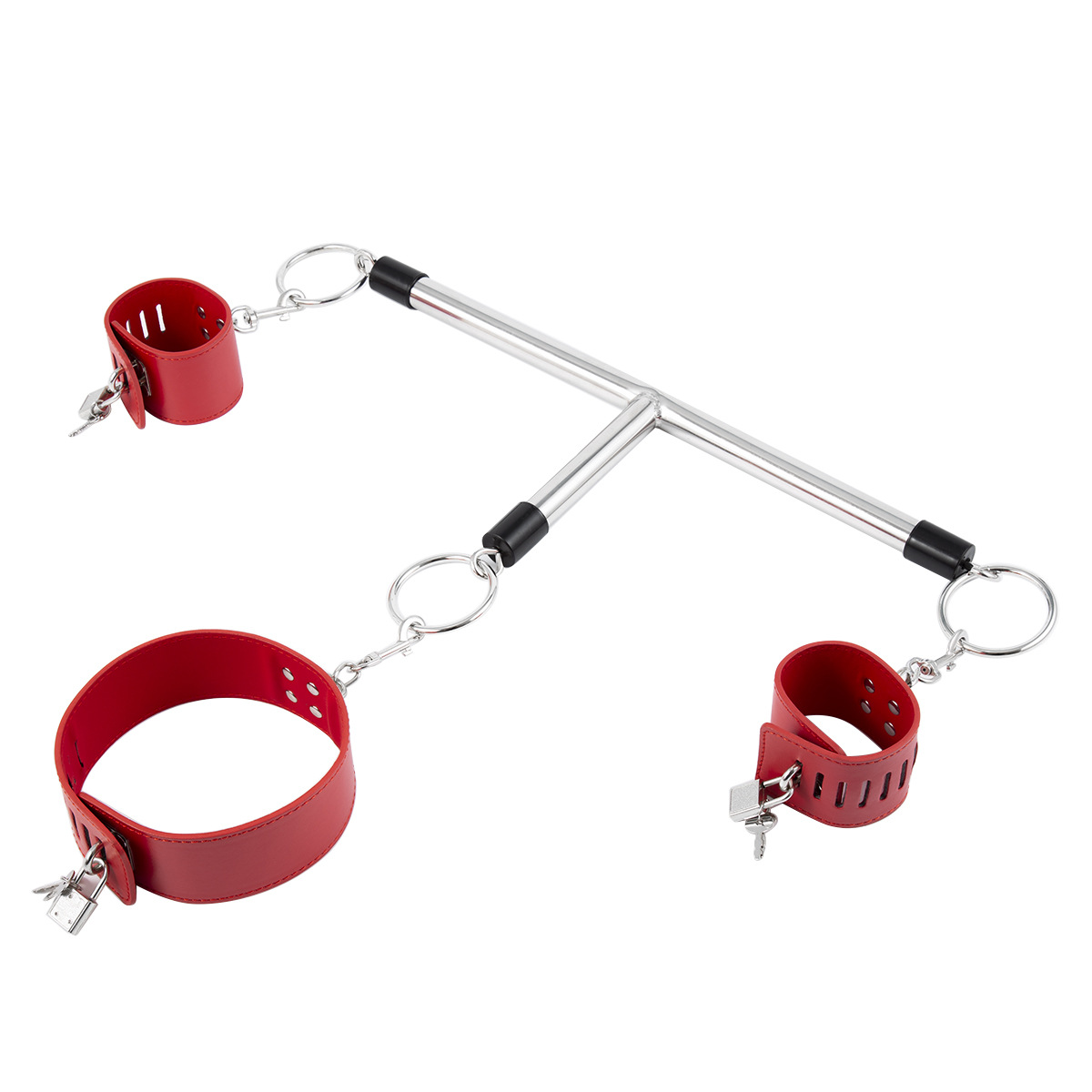 Tienda de fábrica juguetes sexuales juguetes alternativos tubo de acero esposas cuello vinculante cinturón de bloqueo esposas collar