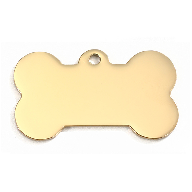 Venta caliente transfronteriza al por mayor letras láser personalidad accesorios para mascotas anti-pérdida acero inoxidable hueco hueso colgante perro