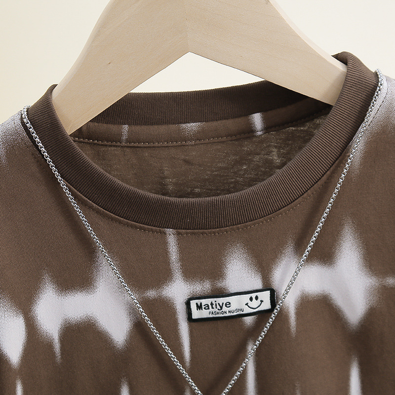 7810 Camiseta de manga corta para niños Verano 2025 Nuevo vestido de verano para bebés Camiseta fresca y atractiva para niños Tops para niños de moda