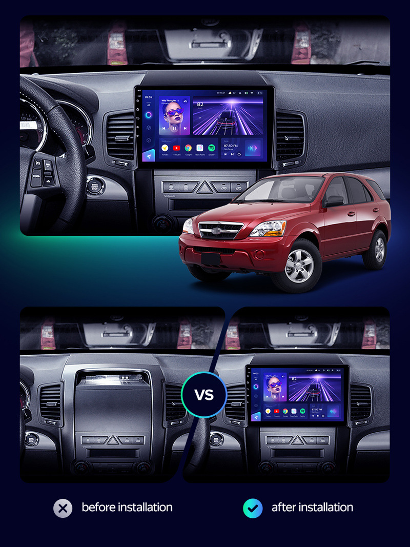 Suitable for 09-12 Kia Sorento Car Central Control Screen Navigation All-In-One Machine Gps Car Navigation Intelligent Audio and Video