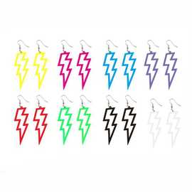 欧美几何亚克力镂空闪电耳环耳钉简约时尚个性夸张耳坠耳饰品女