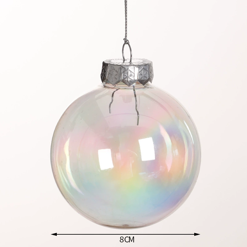 Прозрачный пластиковый шар Christmas bauble, полый refill-орнамент, 6–10 см, серебро/золото/цветные варианты