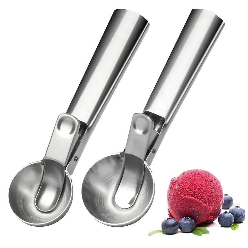 Stainless Steel Ice Cream Spoon Creative Ice Cream Spoon Rebound Ball Digger Ice Cream Spoon Fruit Ball Digger