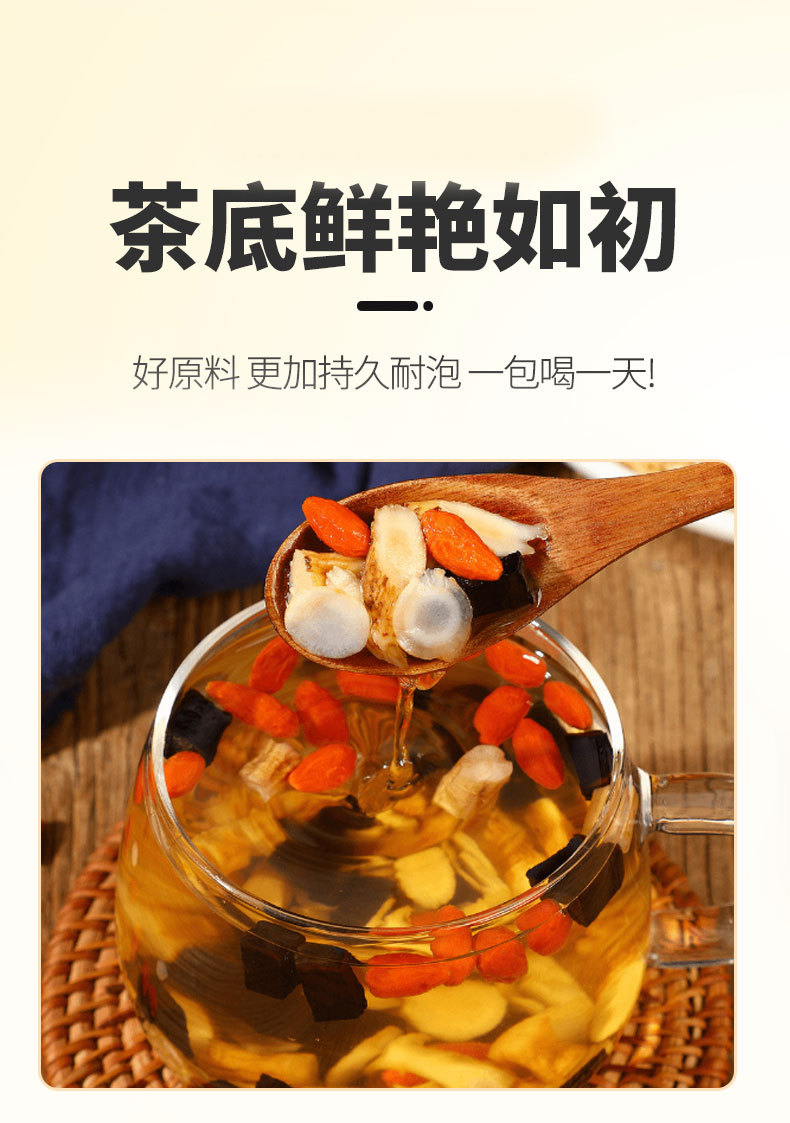 Five-Flavor Goji Lingzhi Herbal Tea Jing Wu Wei 8g x 10 Bags Gift Box Daily Wellness Brew specifications