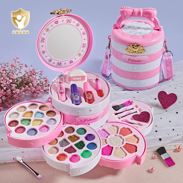 Children's Cosmetics Suitcase Toy Makeup Box Set Little Girl Birthday Gift Princess Makeup Box Nail Polish
