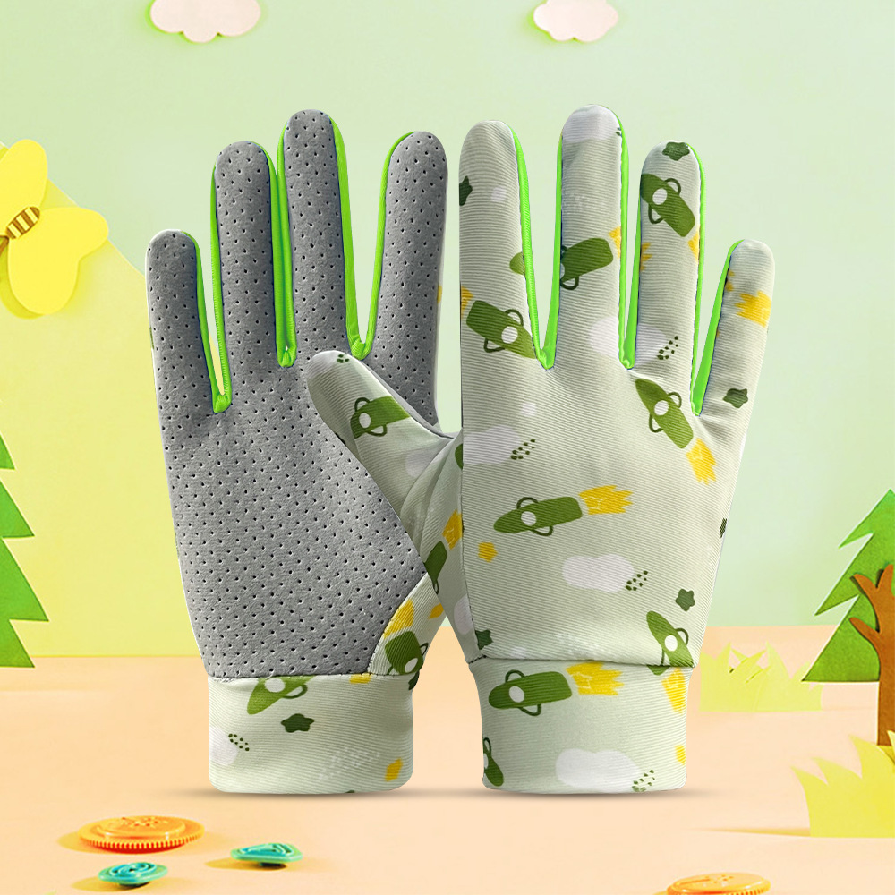 Guantes de equitación para niños dedo largo Delgado verano protección solar niños dibujos animados patinaje sobre ruedas coche deportivo niños y niñas guantes