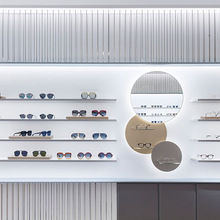 高档烤漆眼镜展示柜 白色眼镜异形中岛柜 按图制道具展柜中岛柜