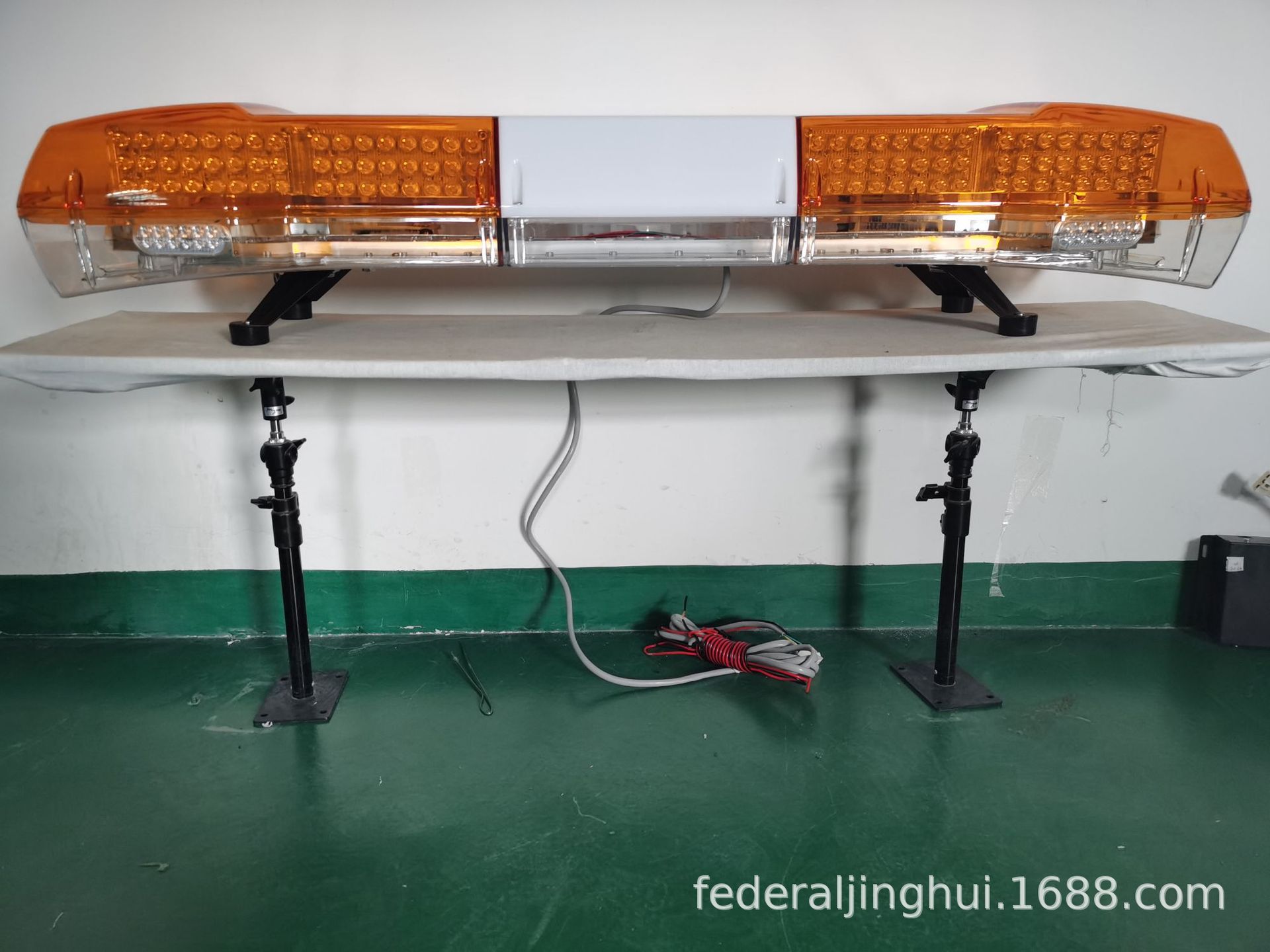 Source LED Long Row Warning Light Strobe Light 1.48m Signal Light 6000B+Dual Horns+Siren 9400E