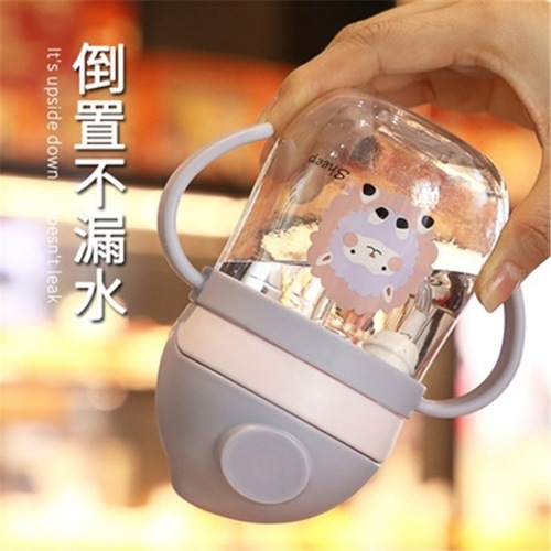 Children's Water Cup Summer Baby Milk Sipper Cup with Handle Baby Learning to Drink Cup 2 Years Old Kindergarten Drinking Cup