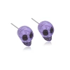 001-19. Purple Skull Earrings