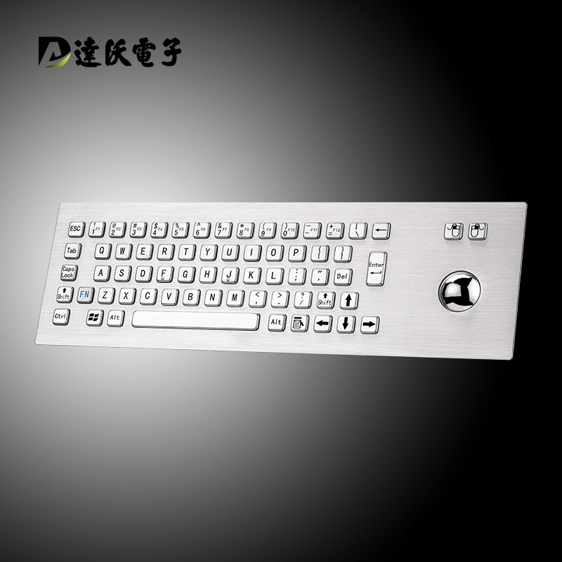 达沃D-8603金属不锈钢鼠标一体式英文全键盘 防水防尘可按图纸做