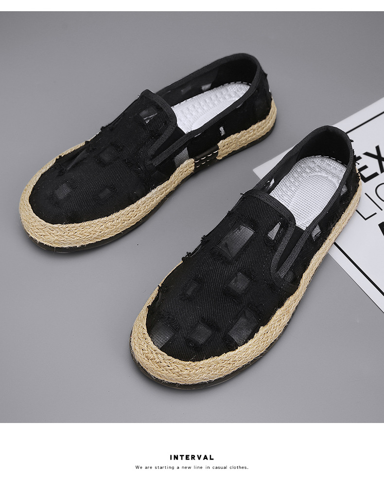 2023 New Hollow Out Breathable Fisherman Shoes Slip-on Slip-on Loafers Casual men's shoes one piece dropshipping L5311_voghion.com