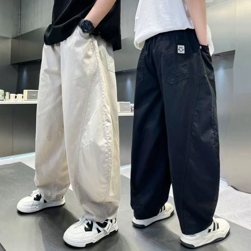 Boys' Summer Anti-Mosquito Pants, Thin Breathable Straight Pants, 2025 New Medium and Large Children's Loose Scimitar Quick-Drying Pants, Handsome and Trendy