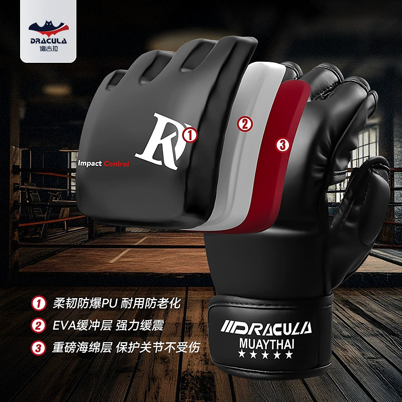 Gloves for training for adults, sandbag, fingerless