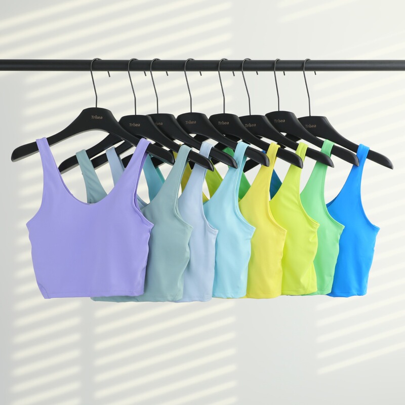 Lulu Original Sports U-Shaped Tank Top for Women with Chest Pads, Beautiful Back Design, Fitness Yoga Top