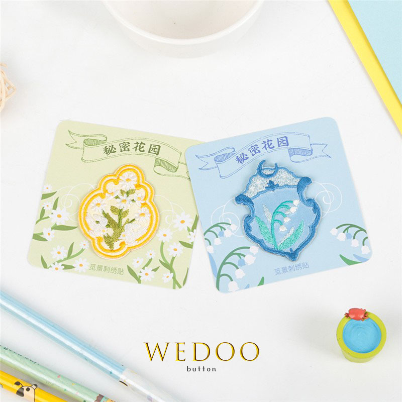 卡通自粘免缝刺绣贴秘密花园帽子围巾可爱装饰补丁贴补衣服洞贴花