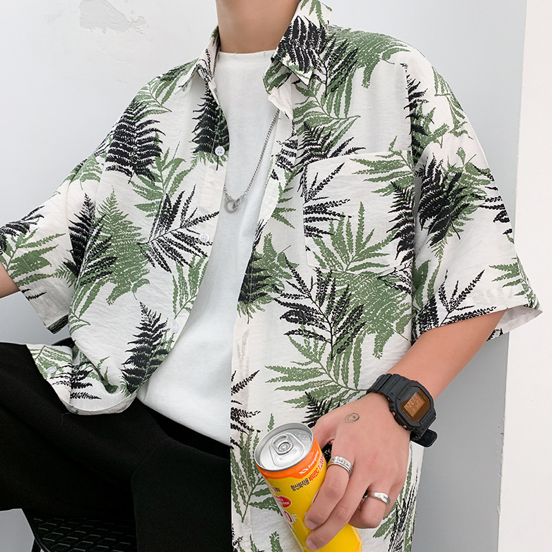 106 Flor de hoja verde blanco