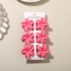 #4 Frosted Rose Red [6-piece Set with Card] 4cm Plumeria Style