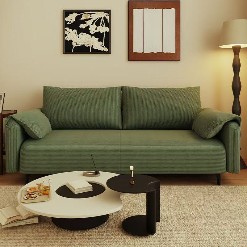 New Sofa for Living Room, Small Apartment, Homestay Rental, Double or Three-Seater, Elephant Ear Lazy Straight Row Fabric Sofa