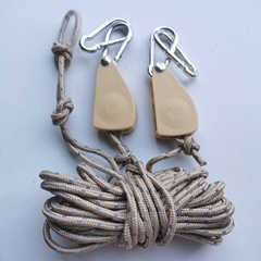 Outdoor camping tent guy line double-ended reflective fastening windproof rope puller pulley adjuster light lifting rope
