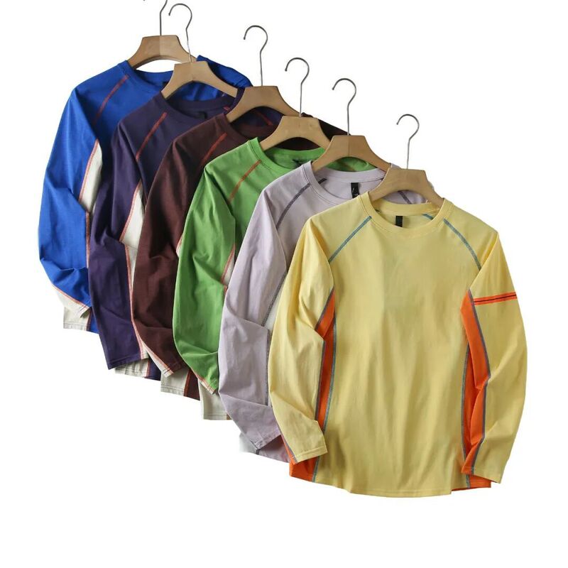 Gs Outdoor Quick-Drying Breathable Sorona Patchwork Color-Blocking Hasselblad Line Sports Long-Sleeve Base Layer Shirt for Men and Women 013