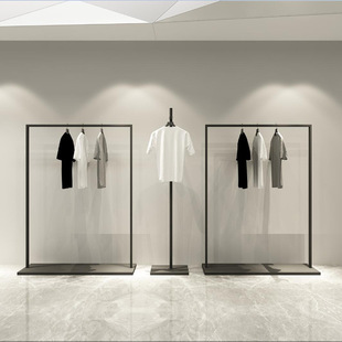 Clothing store display rack iron clothing rack simple hanging men's and women's clothing store shelf hanger display side hanging floor type