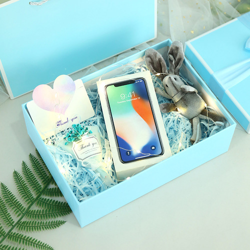 Bow gift box Chinese Valentine's Day gift box gift packaging box souvenir gift box sky blue gift box