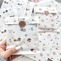 オリジナルの新しいリボン子犬と猫の紙袋インカード包装ハンドバッグギフトバッグ包装袋キャンディーパック