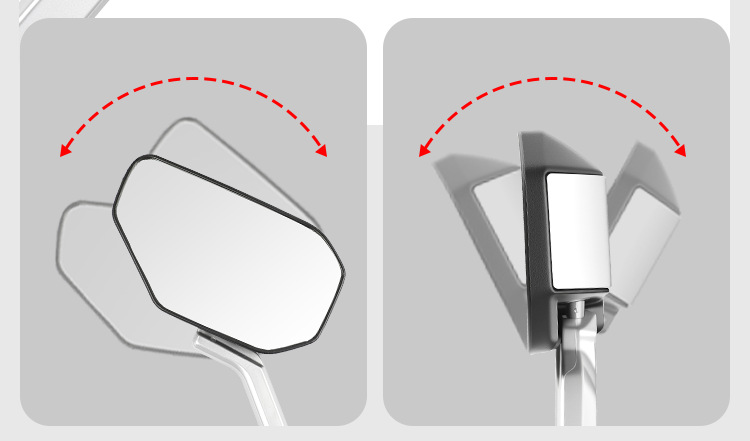 Modified Electric Vehicle Rearview Mirror, Scooter Motorcycle High-Definition Reflector, 8mm Convex Mirror with Wide Field of View