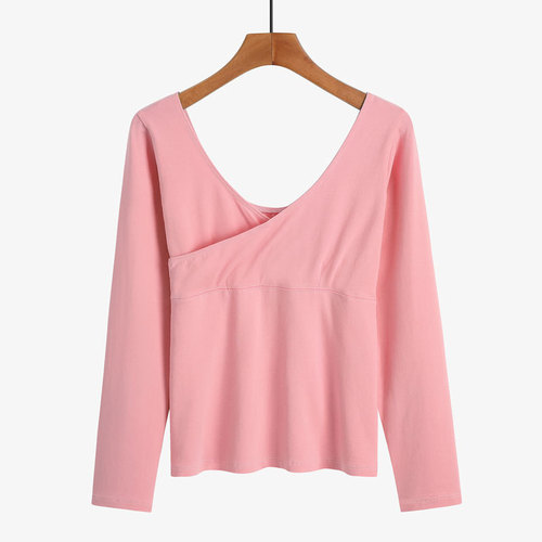 Ballet practice suit V-neck gymnastics suit grading long-sleeved backless yoga form suit modern dance suit top