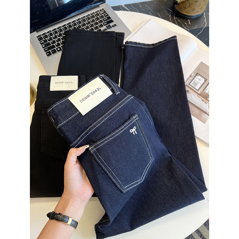 The version is huge! Straight legs ~ four-sided baguette jeans women's 2024 autumn new nine straight jeans