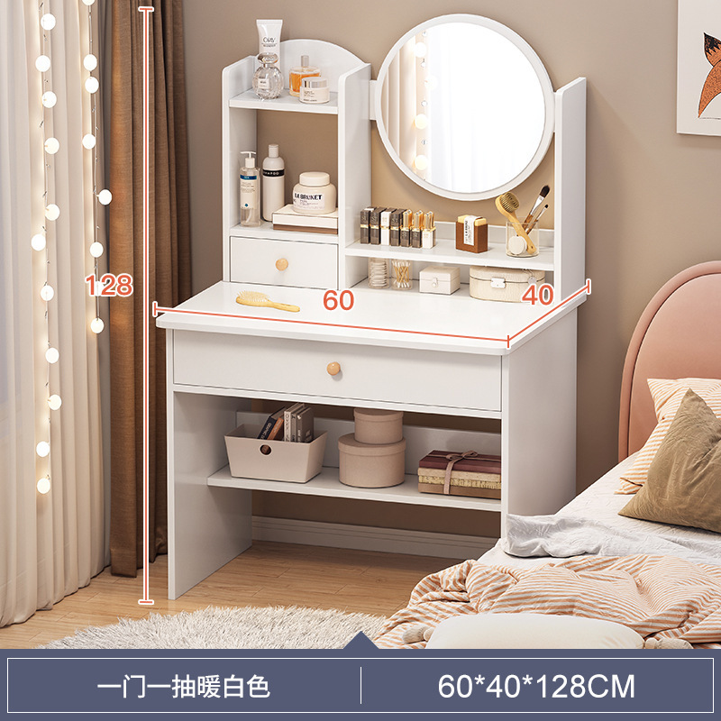 Tocador de dormitorio sencillo y moderno, pequeño gabinete de maquillaje integrado para apartamento pequeño, modelo nuevo 2024, mesa de maquillaje, tocador.