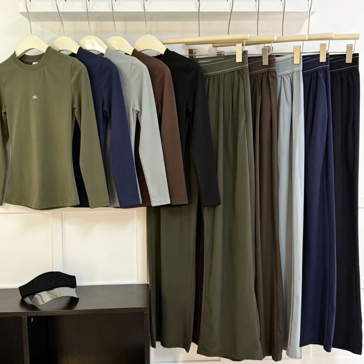 Cross-border European and American spring/summer new high-waisted quick-dry wide-leg pants + yoga sports short-sleeve top casual sports set