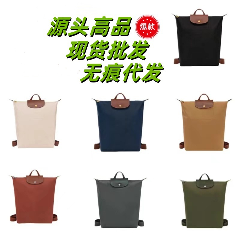 French Longchamp's new large-sized backpack is foldable and waterproof, with a large capacity and designed as a dumpling-shaped travel backpack