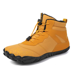 6801 factory direct cross-border fleece-lined hiking shoes men's hiking shoes snow boots five-finger cotton shoes men's non-slip trail shoes